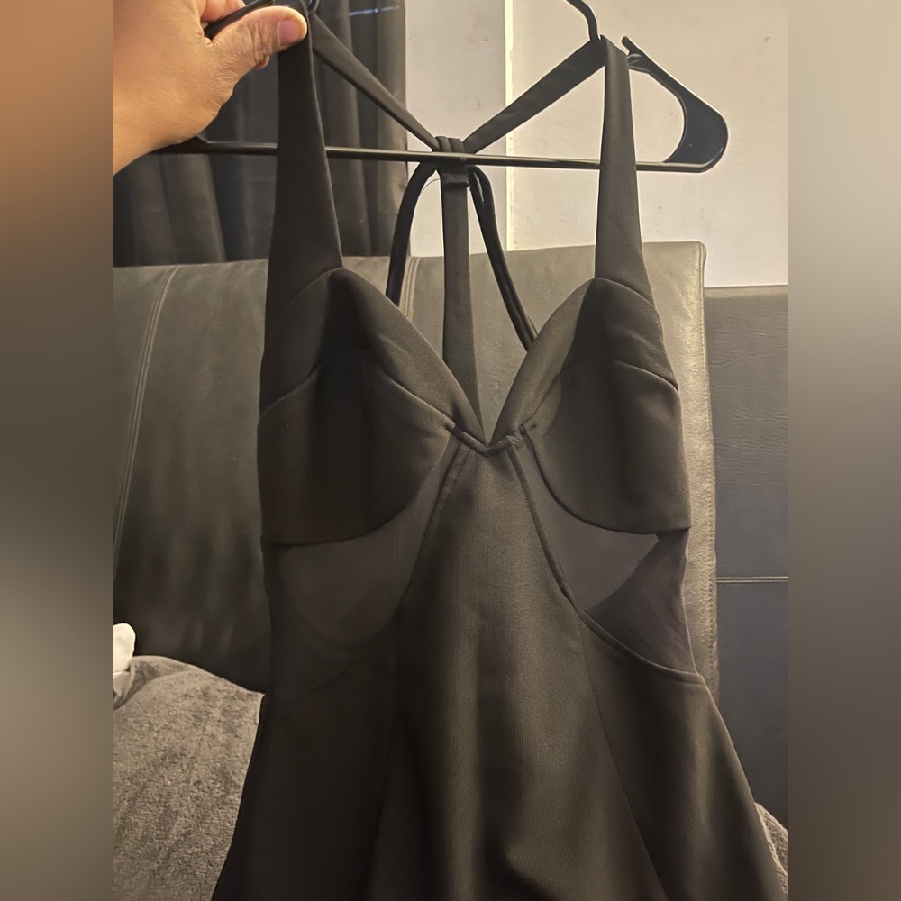 TOBI Elegant Black Sheer Halter Dress Midi Dress Size M NWOT - Picture 9 of 9